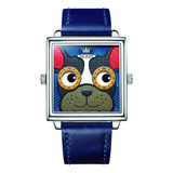 Reloj Unisex Olevs Bulldog Francés Shiba Inu En Su Empaque