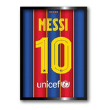 Decorativo Dorsal Lionel Messi Barcelona Psg Enmarcado 30x40