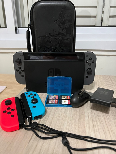 Nintendo Switch 32gb + 64gb Microsd + 2 Jogos + Case - Modelo Hac-001 Desbloqueável