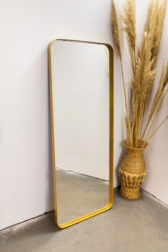 Espelho Corpo Inteiro Retangular Com Moldura Metal 150x60 Cm