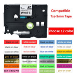 12 Colores Al Azar Elegir Para Brother P-touch Tze-221 Cinta