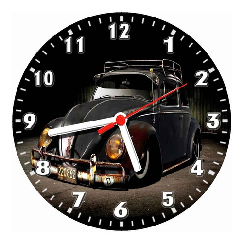 Relógio Parede Carro Antigo Garagem Oficina Fusca - 40 Cm