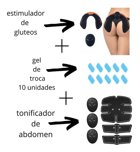 Tonificador Muscular Recarregável  Muscular Abdomen Ems Fit 