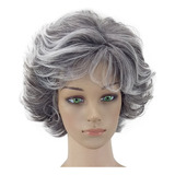 Gray Wig Woman Natural Parted Wig Short Full 1