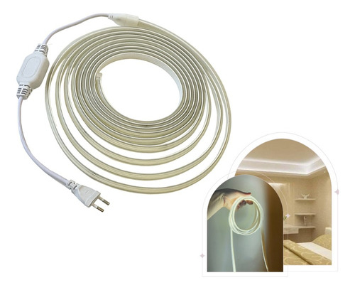 Fita Mangueira Led Cob Branco Frio +luminosa Ip67 10m 110v