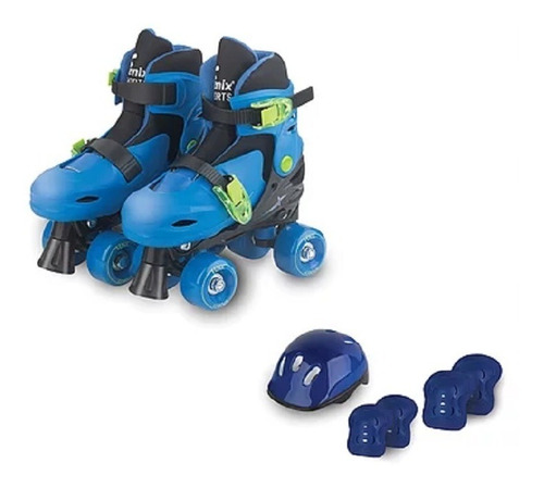 Patins Roller Com Kit Proteção Completo 30-37 Fenix Pk01p