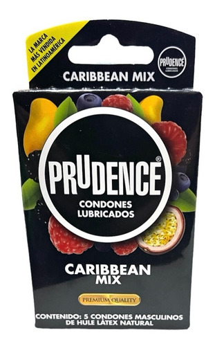 Condones  Látex Prudence Sabor Y Aroma Caribbean 5 Condones
