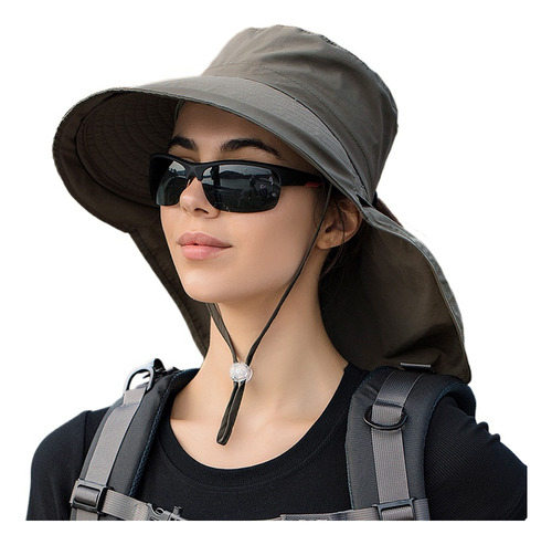 Gorro De Pescador Con Cortina Extraíble Para Protegerse Sol