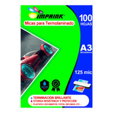 100 Micas Termolaminadora  A3 125 Mic Envio Gratis X 2 Un