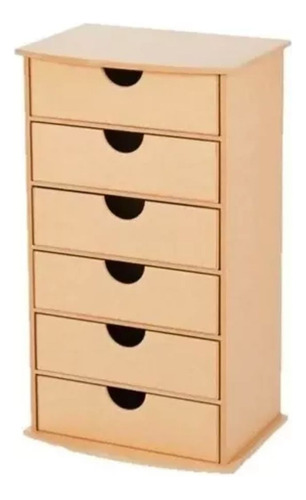 Organizador 6 Gavetas Mdf Cru Decoração Casa