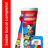 Kit Infantil Estojo + Escova + Gel + Fio - Liga Da Justiça