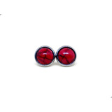 Aretes Coral Titanio 18k By Thi Tur® Button