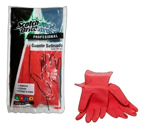 3m Scoth Brite Guante Satinado Profesion Rojo Grande 8-8 1/2