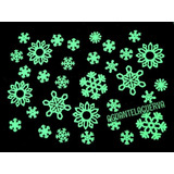 Copos De Nieve Fluorescentes Frozen Para Techo X 30 Unid