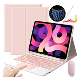 Funda Teclado Mouse Lapiz Para iPad Pro 11/ Air5/4 10.9 Rosa
