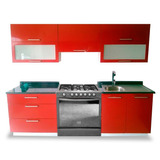 Cocina Integral Moderna Honolulu Derecha P/estufa 2.50m Roja