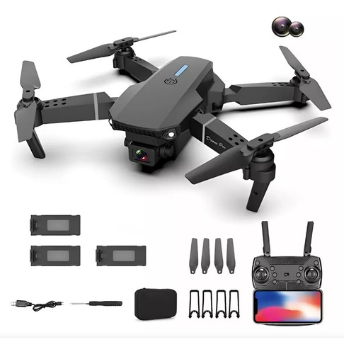 E525 /e88pro Drone Con Cámara 4k+ 3 Batería Negro