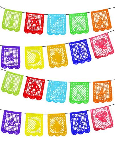 Papel Picado - Tira Lotería Mexicana Papel China Multicolor 