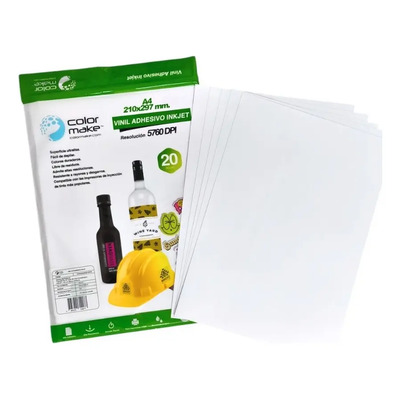 Hojas De Vinil Autoadhesivo 20pzs Color Make Color Blanco Brillante | MercadoLibre