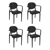 Conjunto 4 Cadeiras Com Braço Slick Grifit