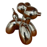Figura Decorativa Perro Cromado Tendencia 15cm