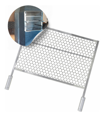 Grelha De Churrasco Inox Churrasqueira Moeda 65,66,67, 68x40