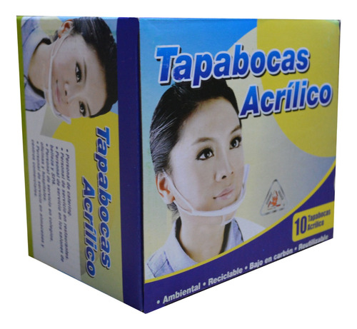 Tapabocas Acrílico Plástico X10