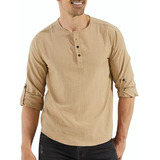 Camisas De Lino Y Algodón Para Hombre Tops Casuales De Playa