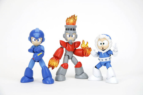 Jada Toys Serie De 3 Pzas Megaman Iceman Fireman Figuras