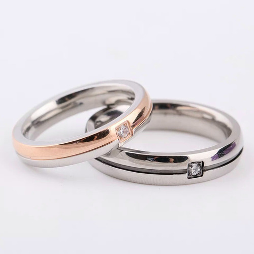 2 Anillos Rosa Y Negro De Promesa For Novios Y Parejas