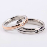 2 Anillos Rosa Y Negro De Promesa For Novios Y Parejas