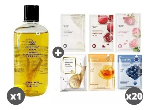 Shampoo Jengibre Anticaída + 20 Mascarillas Coreana