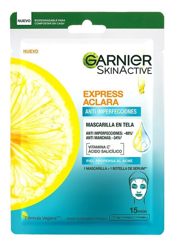 Garnier Express Aclara Mascarilla Anti Acne 28g