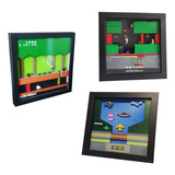 3 Quadros 3d  ( Pitfall + Hero + River Raid ) Atari -22cm 