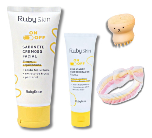 Kit On Off Ruby Rose - Cuidado Facial Skincare 4 Itens