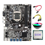 Placa Base Minera B75 Btc, Cable, Cpu G530, 6 Pines A 8 Pine