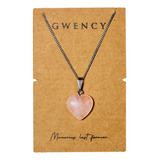 Collar De Corazón De Cuarzo Rosa Con Diseño De Gwency ' CoLG