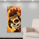 Quadro Decorativo 3 Peças Caveira Mexicana Feminina