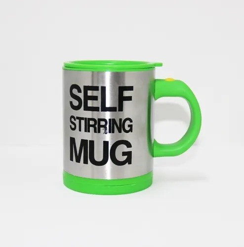 Vaso Pocillo Batidor Mezclador Mug Eléctrico Acero Verde