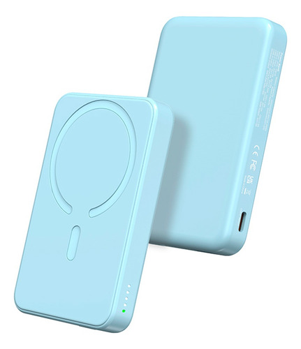 Powerbank Inalámbrica Powermag Para iPhone Magsafe 5000mah Color Celeste