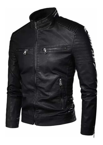 Jaqueta De Couro Masculina Motoqueiro Forrada Frio