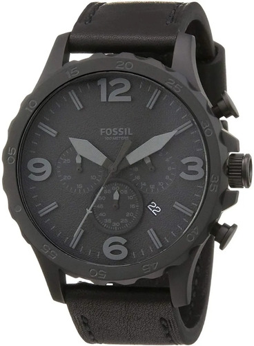 Reloj Fossil Jr1354 Cuero Negro Hombre 100% Original + Envío