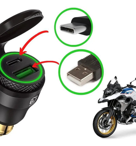 Tomada Para Carregar Celular Moto Bmw Linha Gs Linha K / F