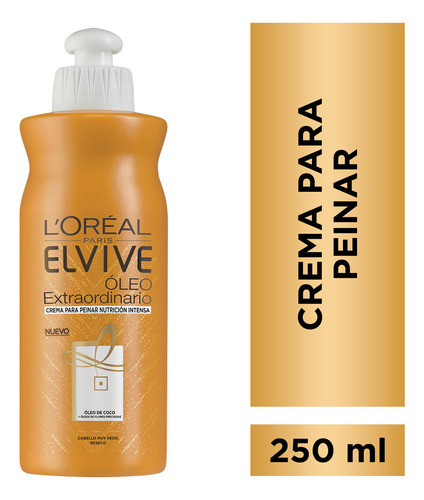 Crema Para Peinar Óleo Extraordinario Coco Elvive 250ml X 2u