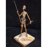 Antigua Figura De Bronce Con Base De Mármol Quijote 