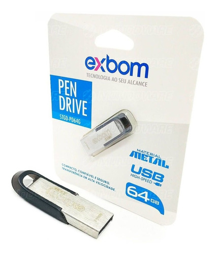 Pen Drive 64gb Barato Em Metal Compacto Pendrive Stgd-pd64g