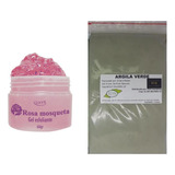 Argila Pura Verde 500g E Esfoliante Gel Rosa Mosqueta