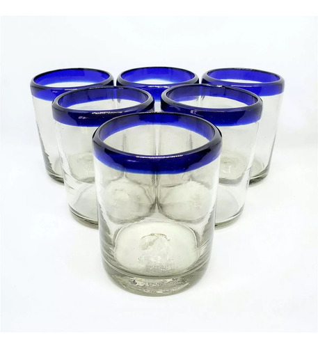 Set De 6 Vasos De Vidrio Soplado 300 Ml