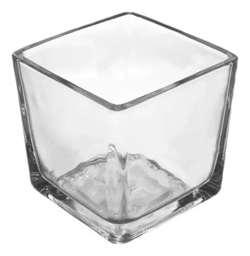 Vaso Vidro Quadrado Decoração Arranjo De Mesa 6x6cm 16101