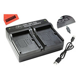 Cargador De Batería Doble Para Canon Vixia Mini,